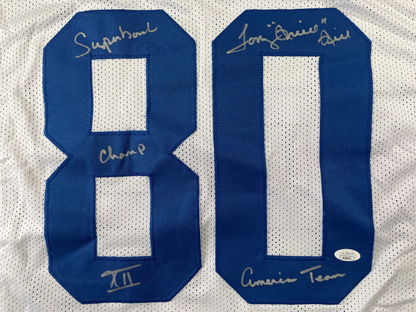 TONY HILL DALLAS COWBOYS SIGNED WHITE JERSEY w/SB Champ XII JSA COA
