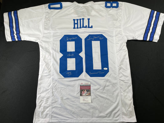 TONY HILL DALLAS COWBOYS SIGNED WHITE JERSEY w/SB Champ XII JSA COA