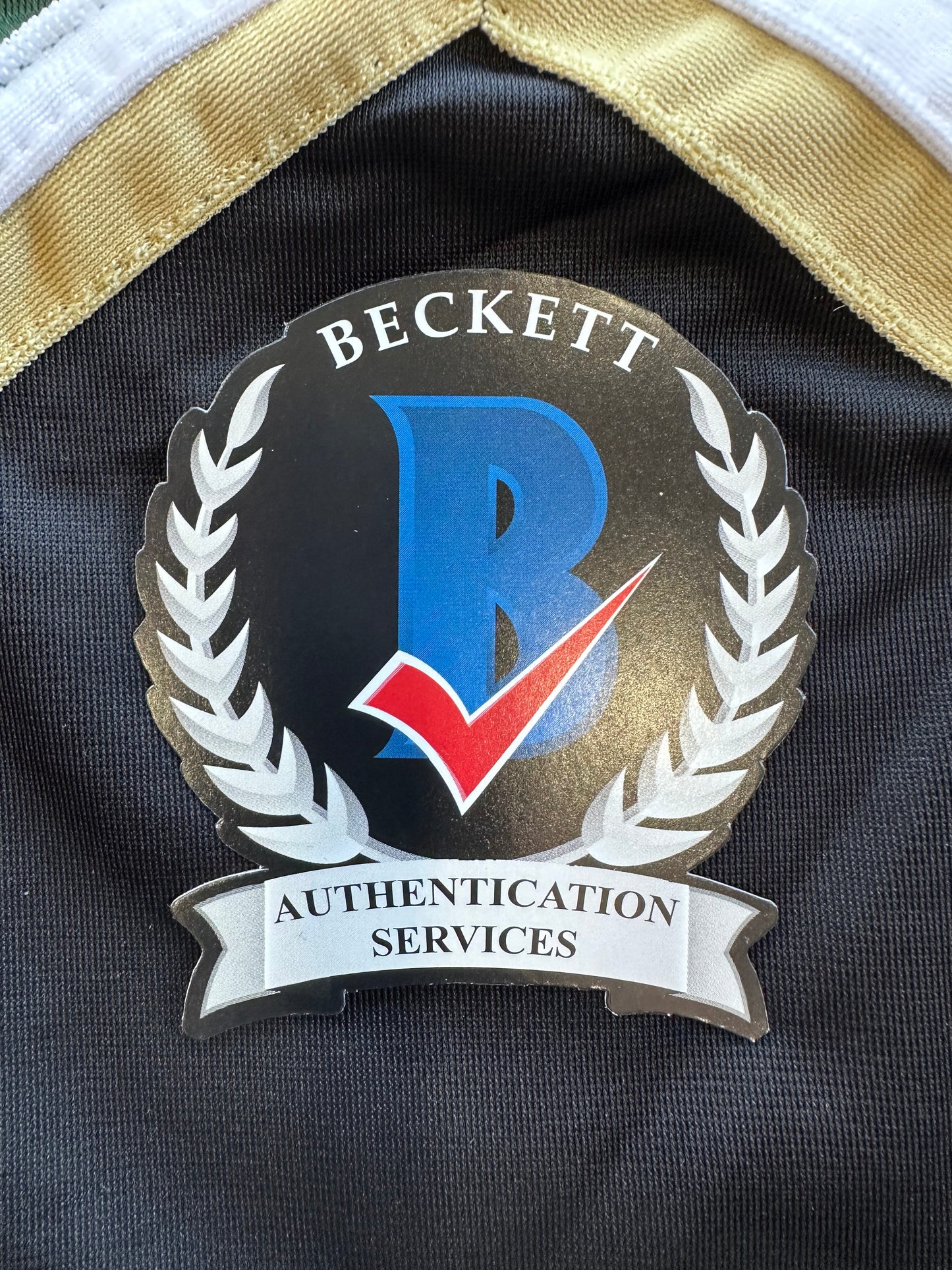 ED BELFOUR SIGNED GREEN HOCKEY JERSEY Dallas Stars BAS