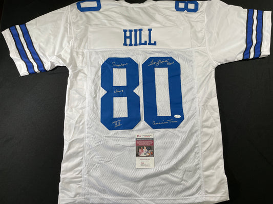 TONY HILL DALLAS COWBOYS SIGNED WHITE JERSEY w/SB Champ XII JSA COA
