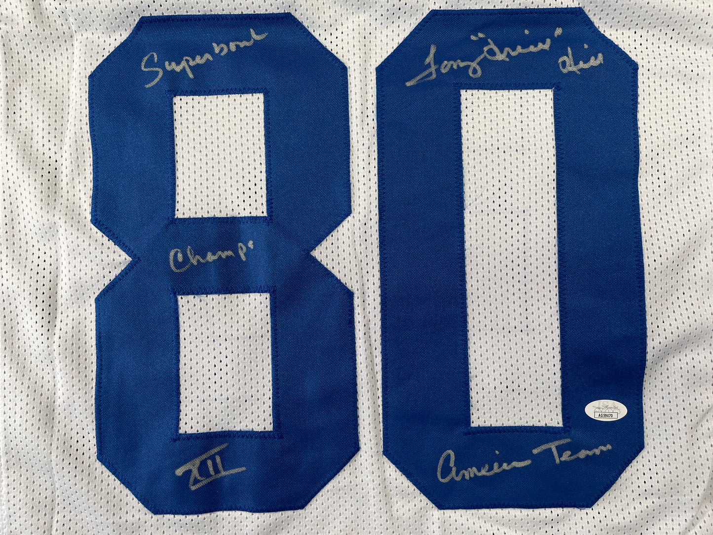 TONY HILL DALLAS COWBOYS SIGNED WHITE JERSEY w/SB Champ XII JSA COA