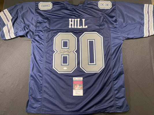 TONY HILL DALLAS COWBOYS SIGNED BLUE JERSEY size 3XL JSA COA