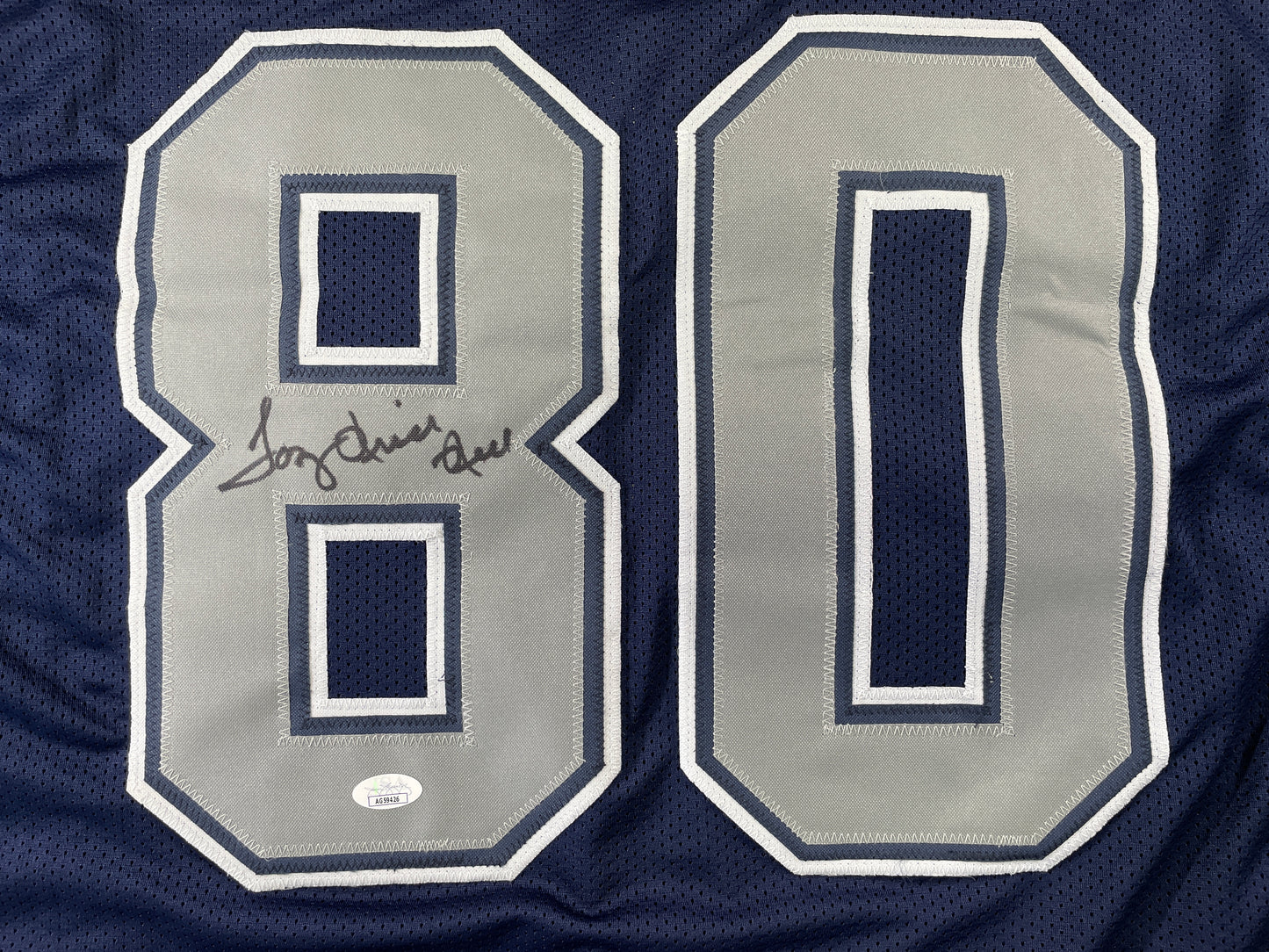 TONY HILL DALLAS COWBOYS SIGNED BLUE JERSEY size 3XL JSA COA