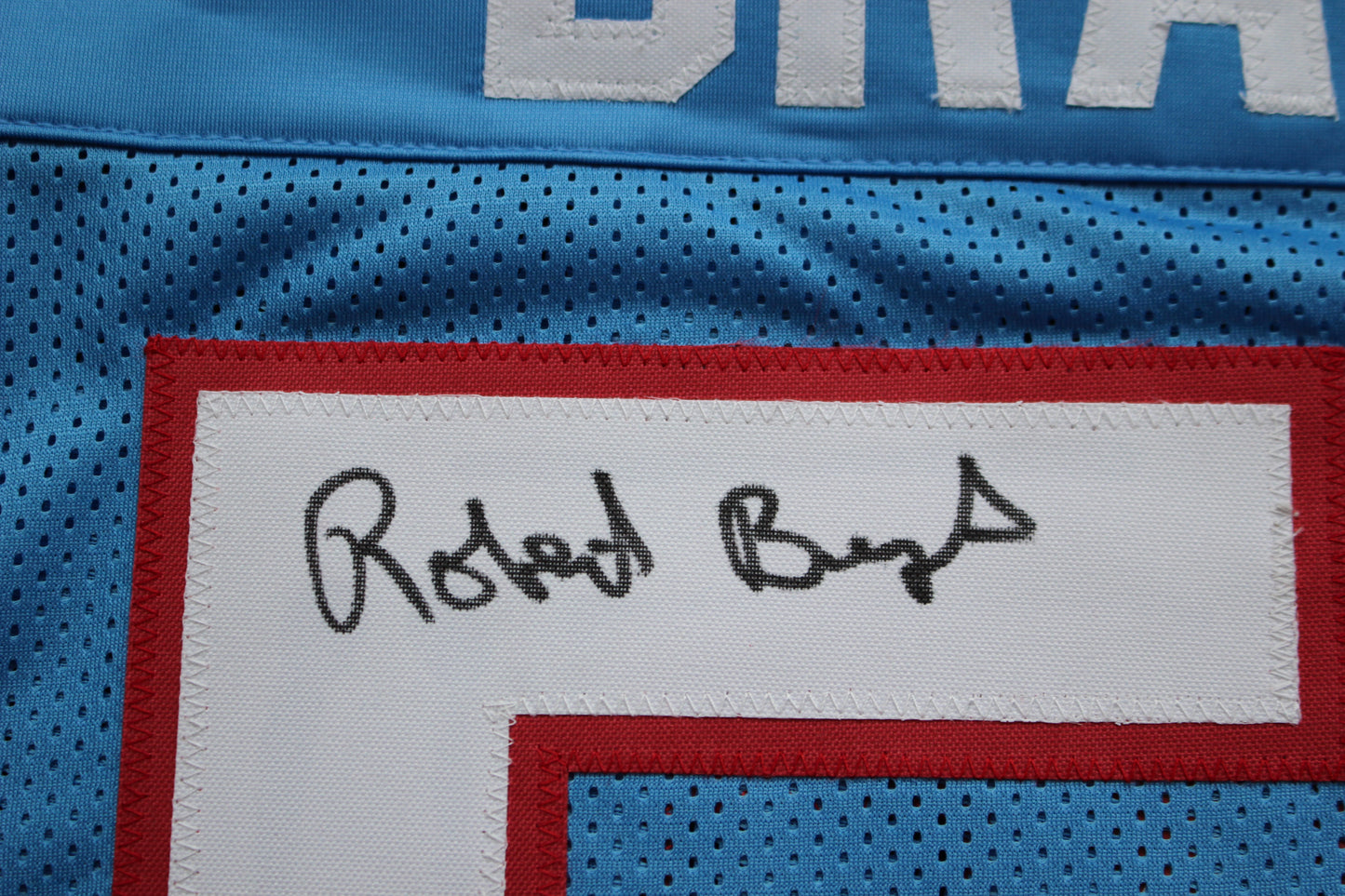 ROBERT BRAZILE HOUSTON OILERS SIGNED ROAD JERSEY w/HOF 18 BAS COA