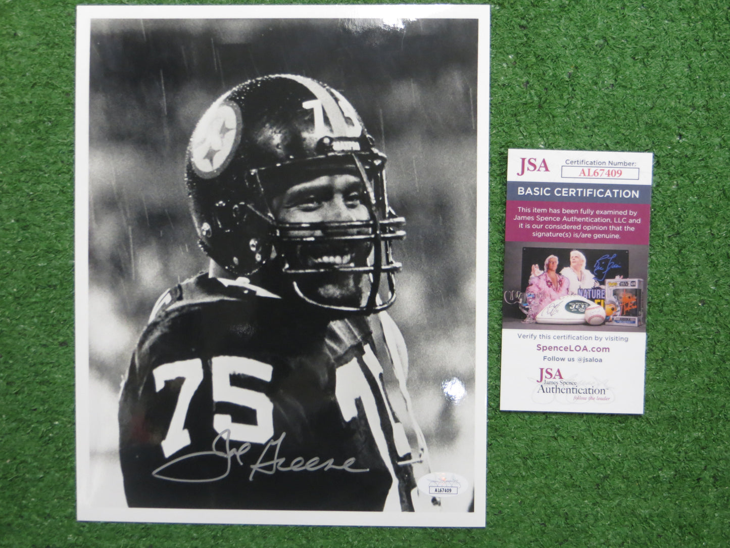 MEAN JOE GREENE PITTSBURGH STEELERS SIGNED PHOTO JSA COA