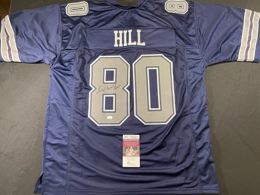 TONY HILL DALLAS COWBOYS SIGNED BLUE JERSEY size 3XL JSA COA