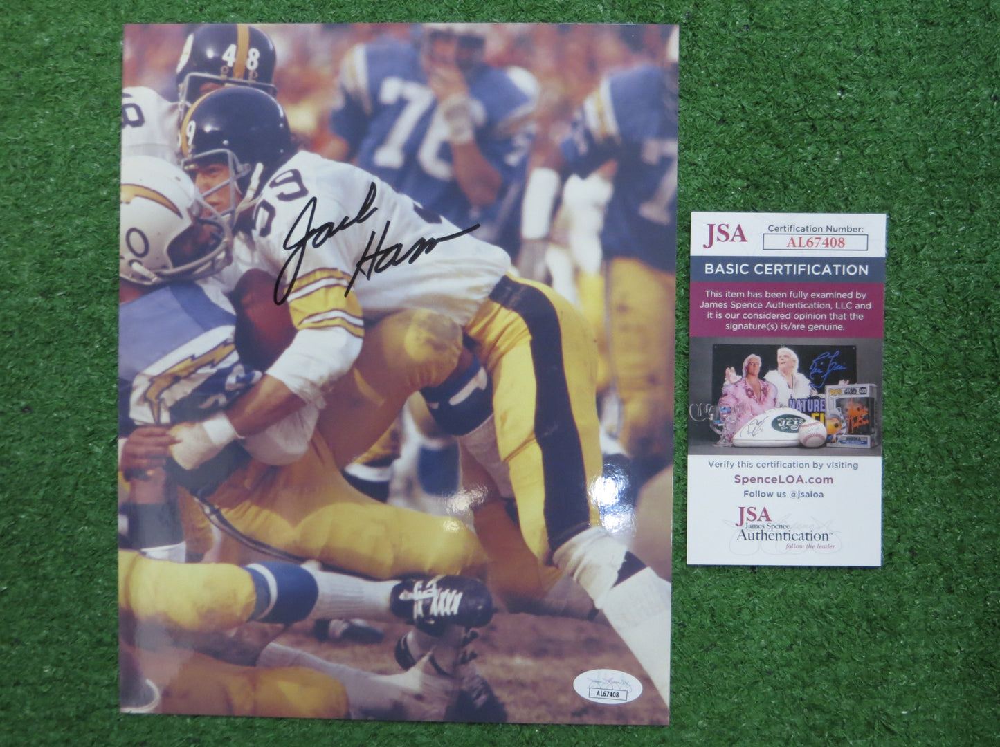 JACK HAM PITTSBURGH STEELERS SIGNED 8x10 PHOTO JSA COA