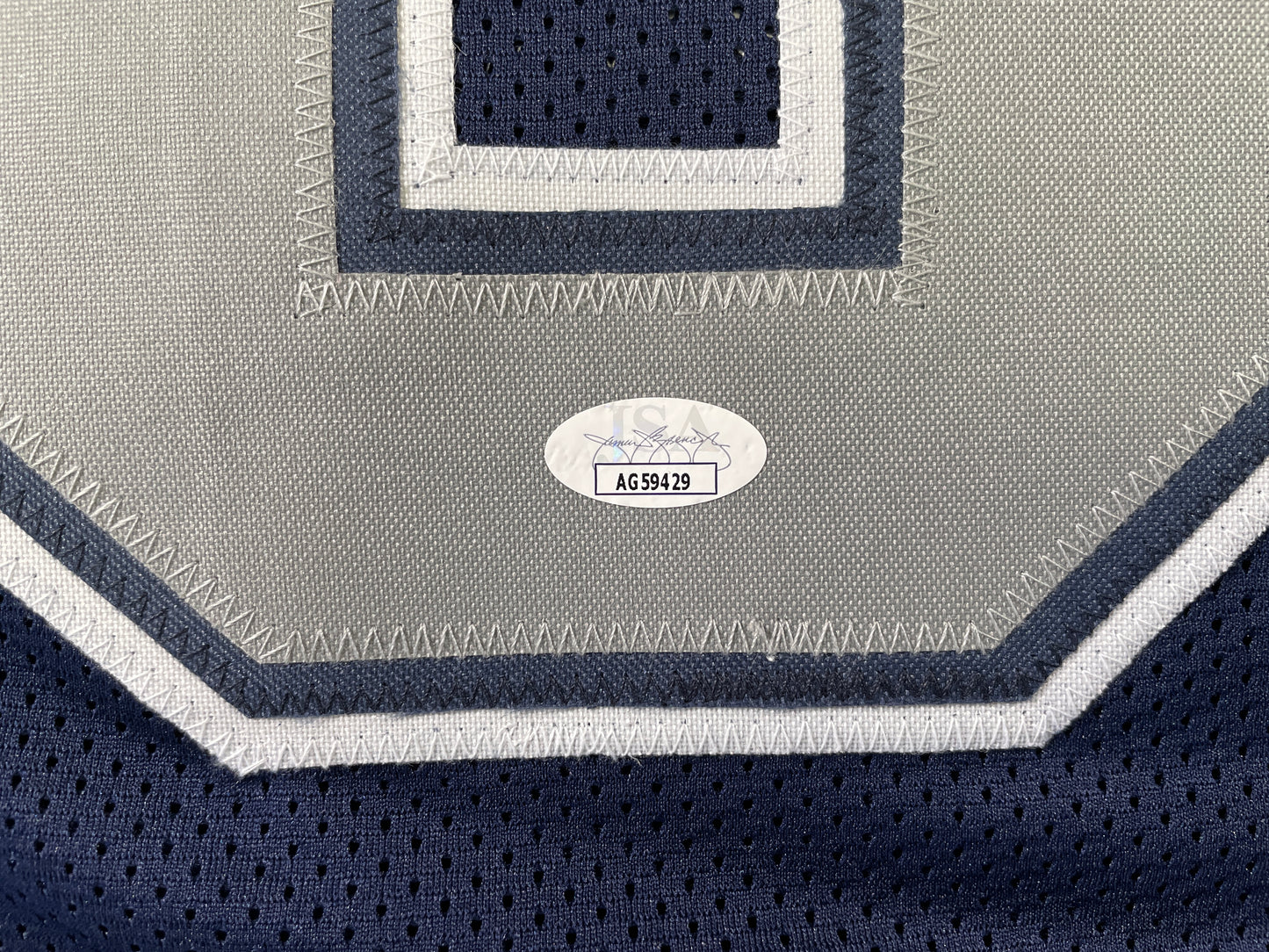 TONY HILL DALLAS COWBOYS SIGNED BLUE JERSEY size 3XL JSA COA