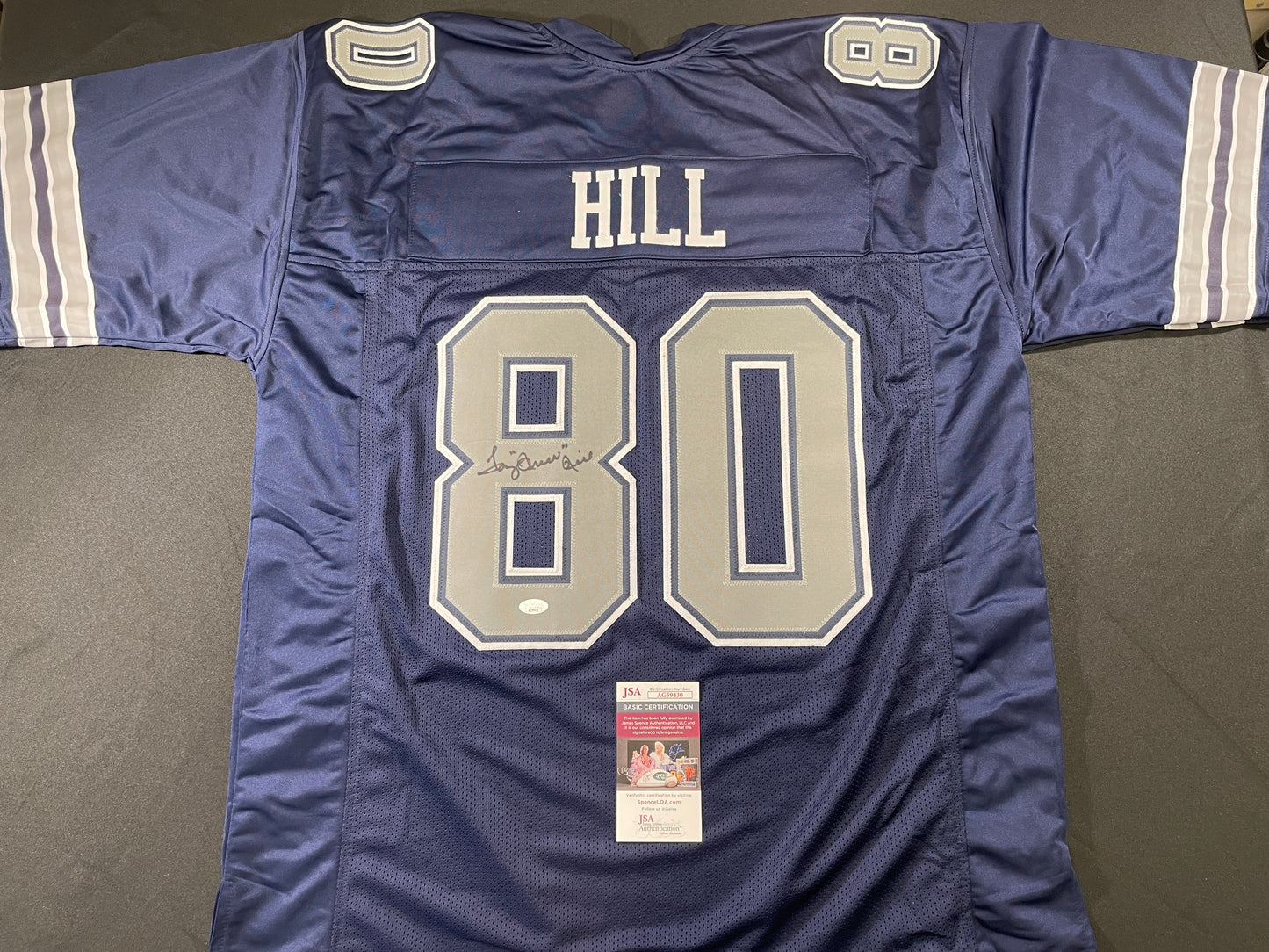 TONY HILL DALLAS COWBOYS SIGNED BLUE JERSEY size 3XL JSA COA