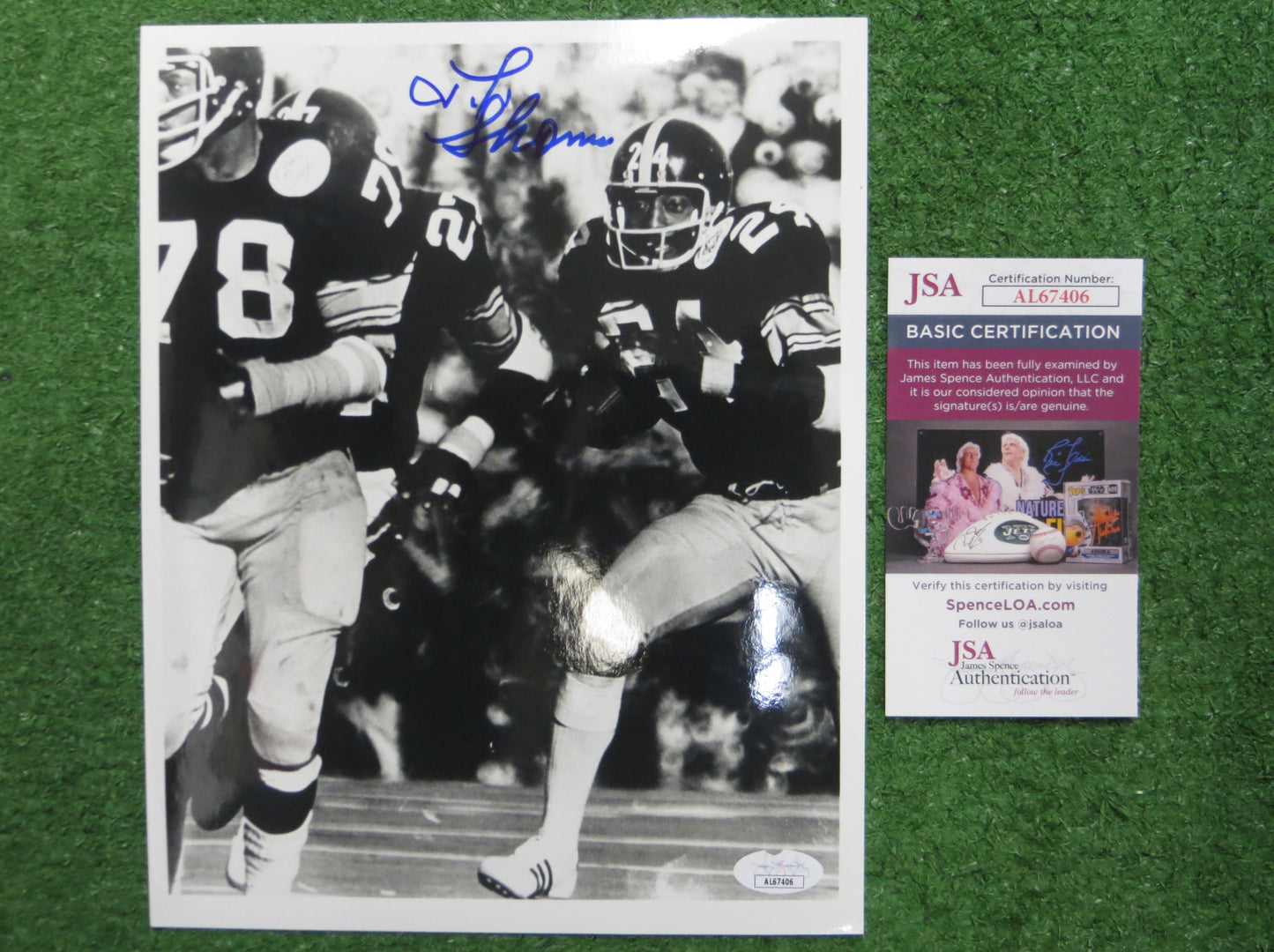 J.T. THOMAS PITTSBURGH STEELERS SIGNED 8x10 PHOTO JSA COA