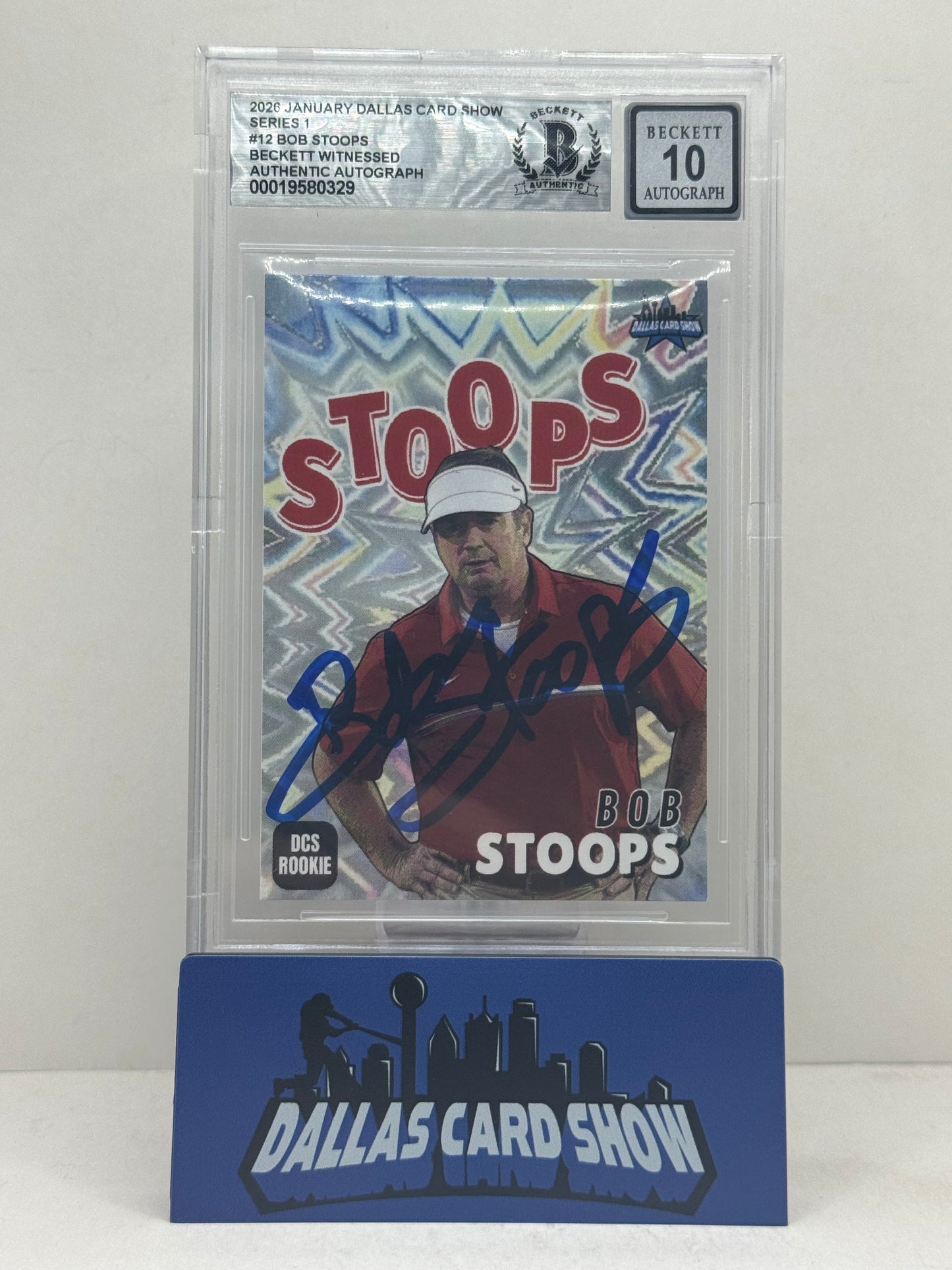 2026 Dallas Card Show January #12 Bob Stoops Signed Kablast BGS Authentic 10 Auto