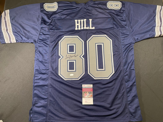 TONY HILL DALLAS COWBOYS SIGNED BLUE JERSEY size 3XL JSA COA