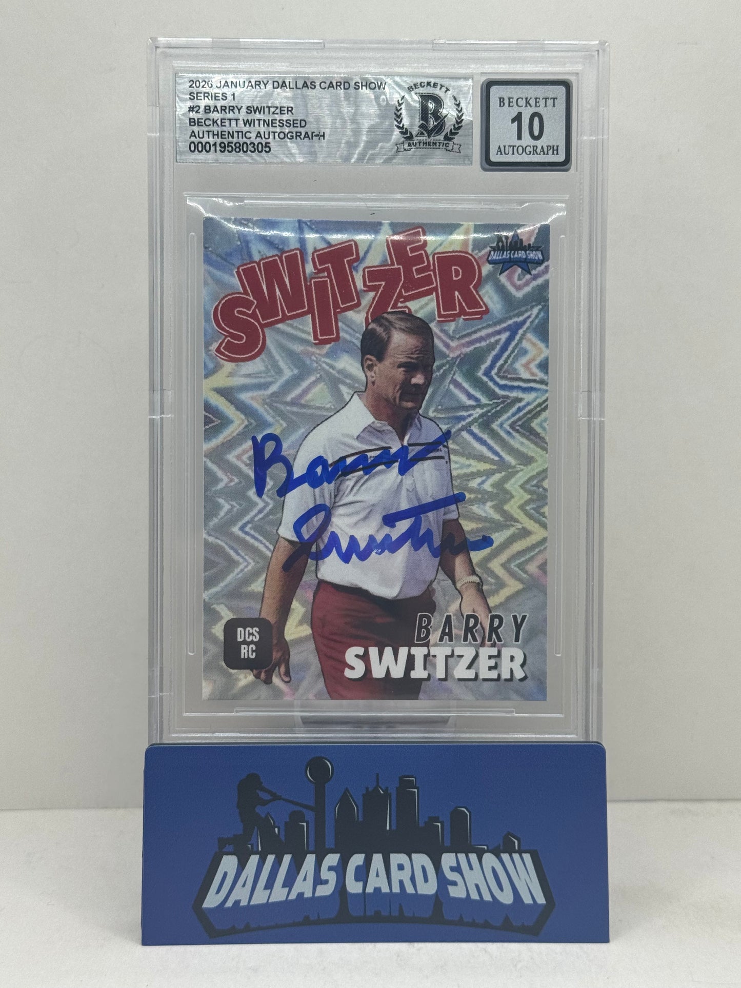 2026 Dallas Card Show January #2 Barry Switzer Signed Kablast BGS Authentic 10 Auto
