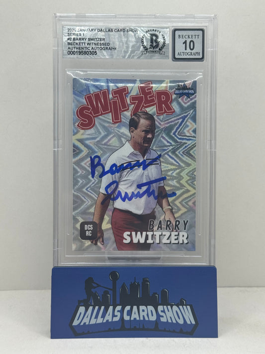 2026 Dallas Card Show January #2 Barry Switzer Signed Kablast BGS Authentic 10 Auto