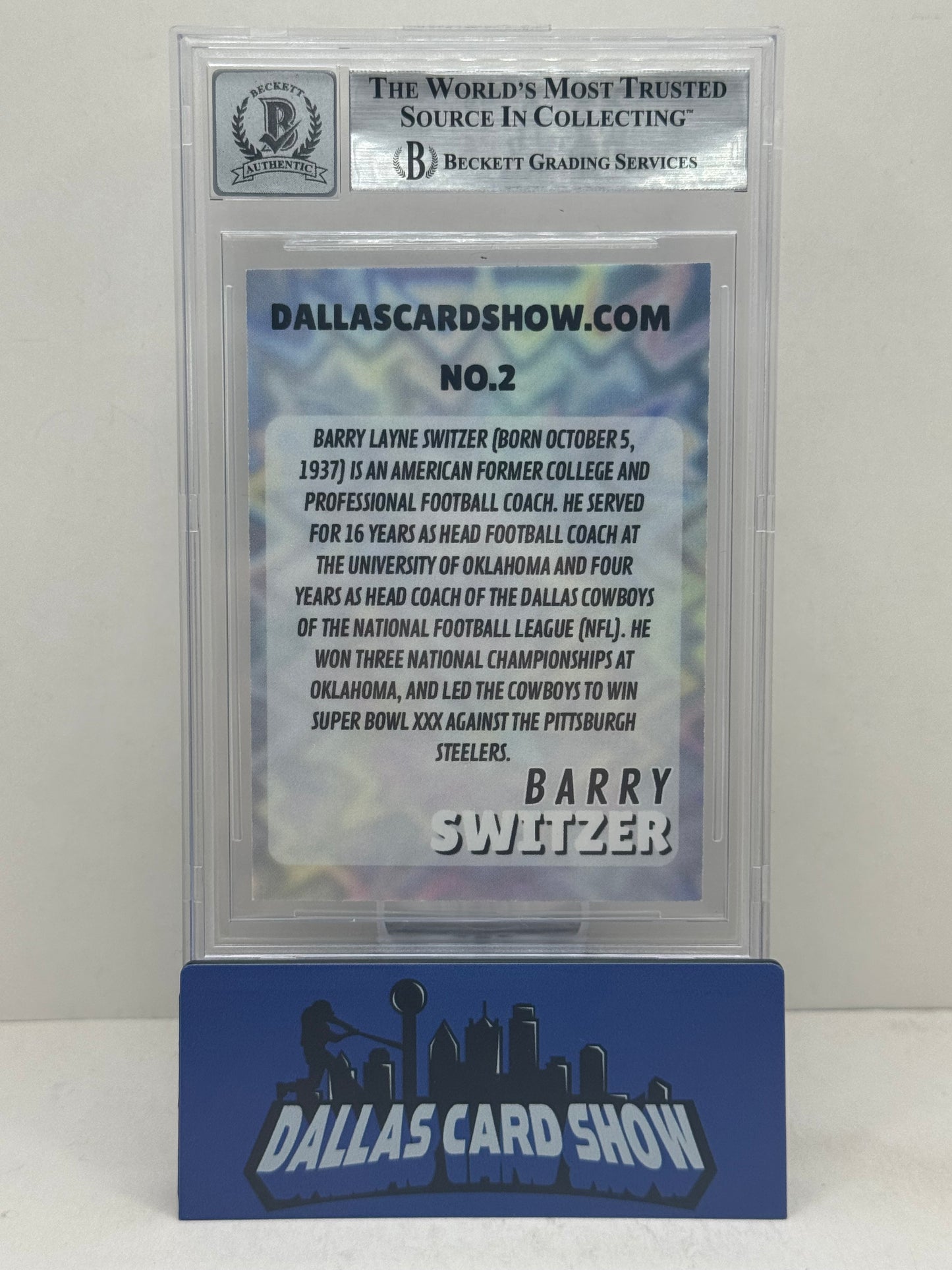 2026 Dallas Card Show January #2 Barry Switzer Signed Kablast BGS Authentic 10 Auto