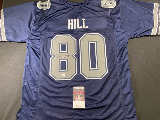 TONY HILL DALLAS COWBOYS SIGNED BLUE JERSEY size 3XL JSA COA