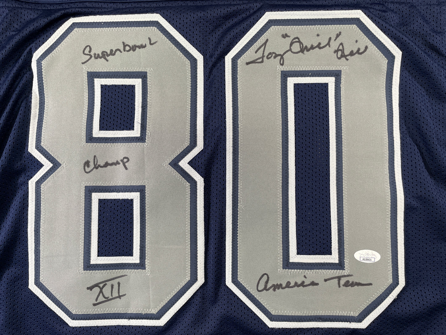 TONY HILL DALLAS COWBOYS SIGNED BLUE JERSEY size 3XL JSA COA