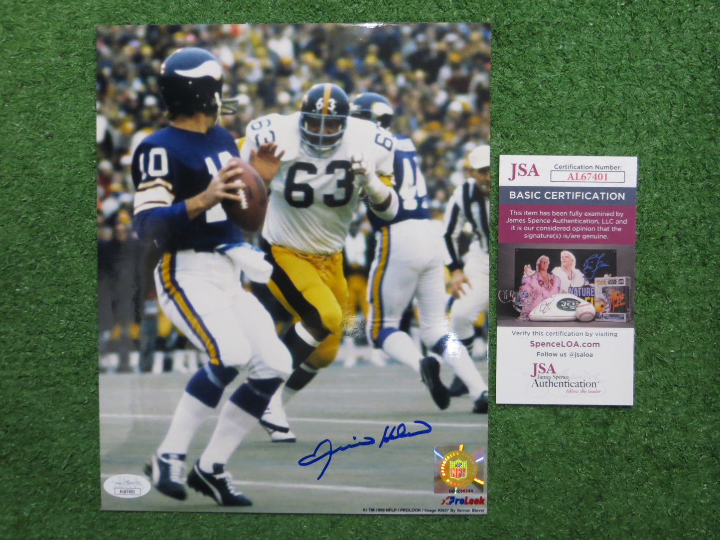 ERNIE HOLMES PITTSBURGH STEELERS SIGNED 8x10 PHOTO JSA COA