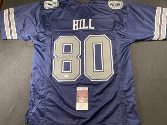 TONY HILL DALLAS COWBOYS SIGNED BLUE JERSEY size 2XL JSA COA