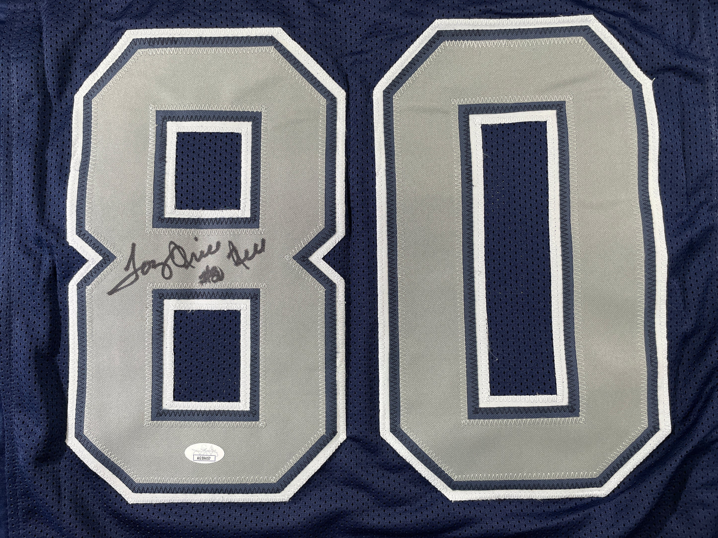 TONY HILL DALLAS COWBOYS SIGNED BLUE JERSEY size 2XL JSA COA