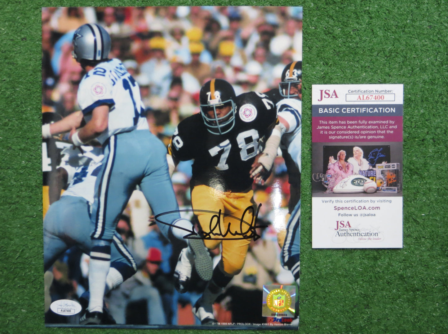 DWIGHT WHITE PITTSBURGH STEELERS SIGNED 8x10 PHOTO JSA COA