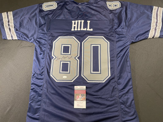 TONY HILL DALLAS COWBOYS SIGNED BLUE JERSEY size 2XL JSA COA