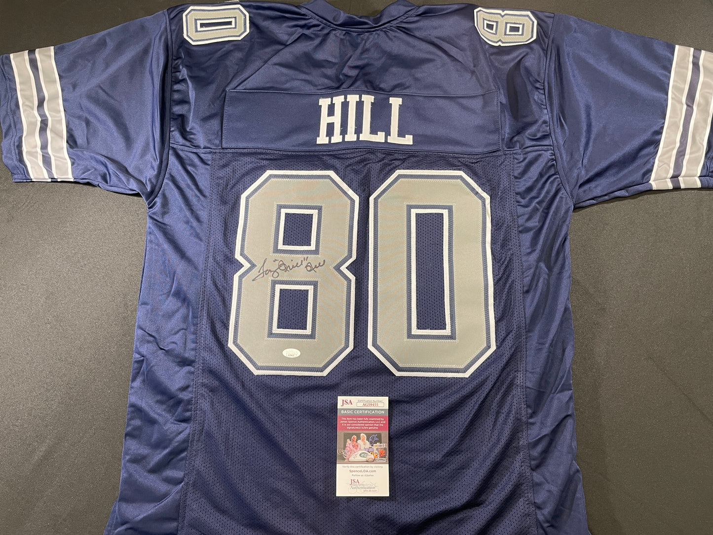 TONY HILL DALLAS COWBOYS SIGNED BLUE JERSEY size 2XL JSA COA