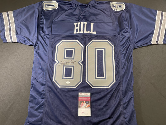 TONY HILL DALLAS COWBOYS SIGNED BLUE JERSEY size 2XL JSA COA