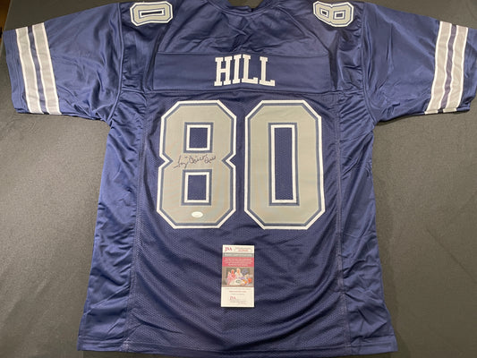 TONY HILL DALLAS COWBOYS SIGNED BLUE JERSEY size 2XL JSA COA