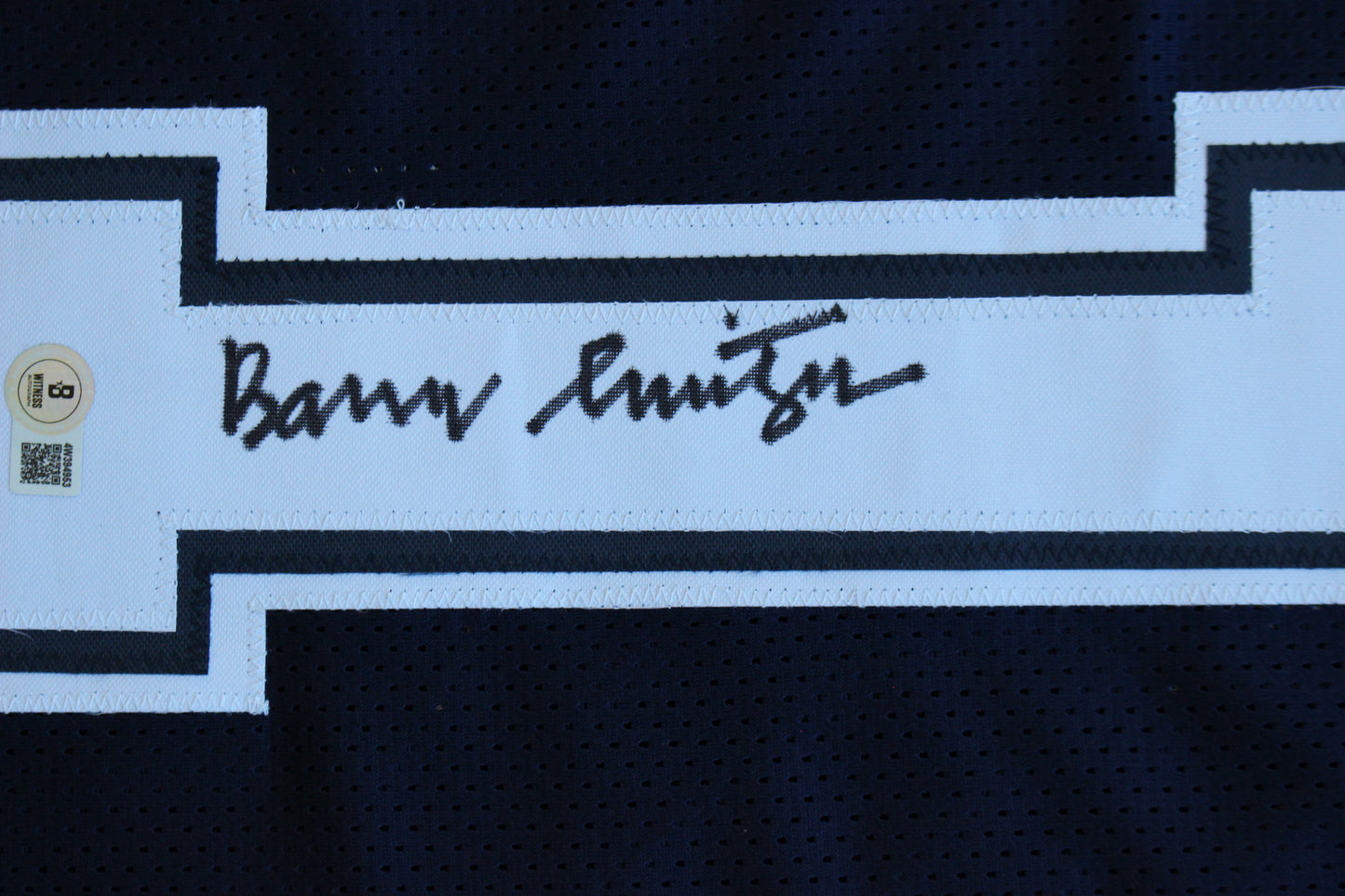 BARRY SWITZER DALLAS COWBOYS SIGNED ROAD STATS JERSEY Sooners BAS COA