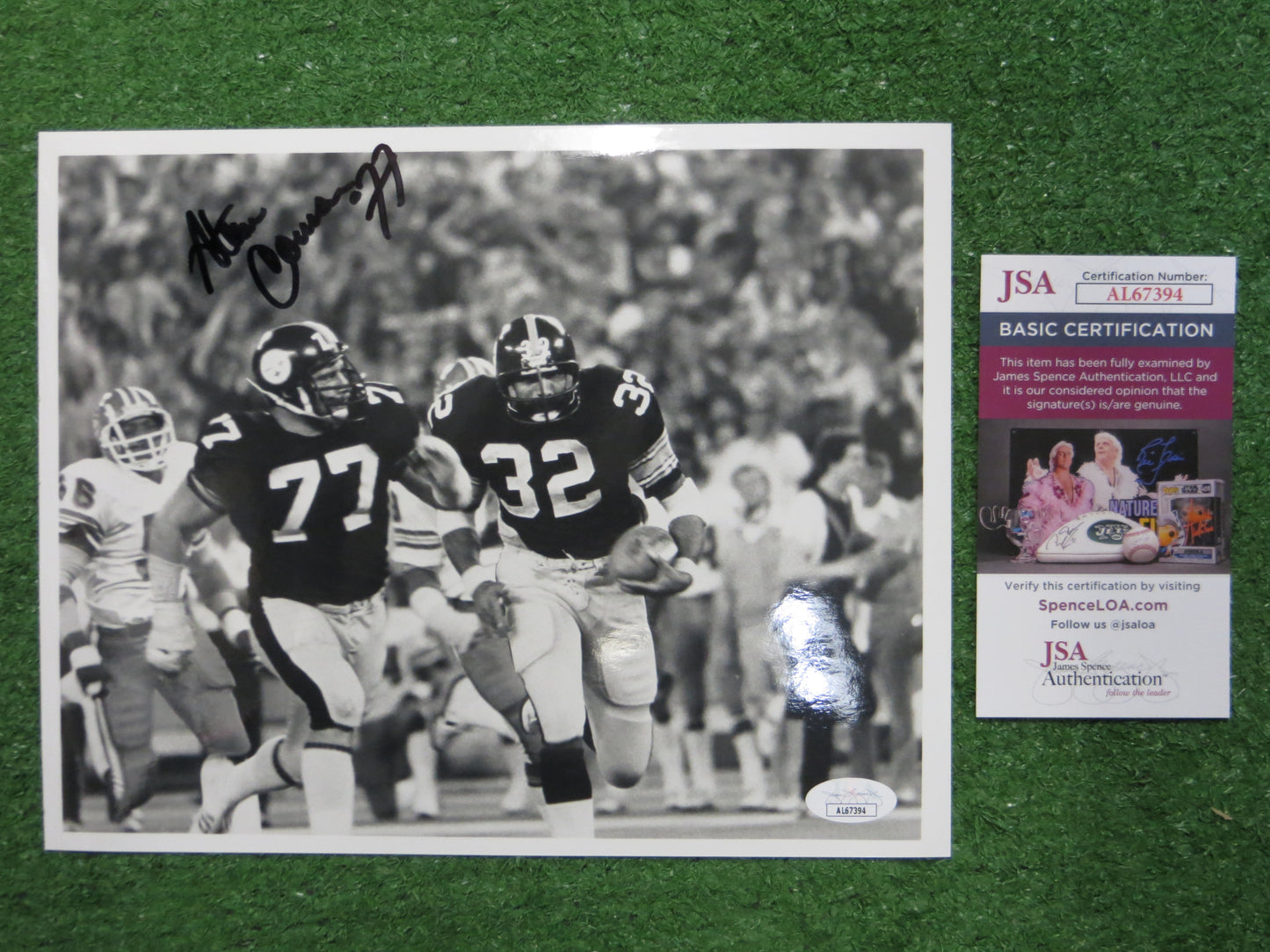 STEVE COURSON PITTSBURGH STEELERS SIGNED 8x10 B&W PHOTO JSA COA