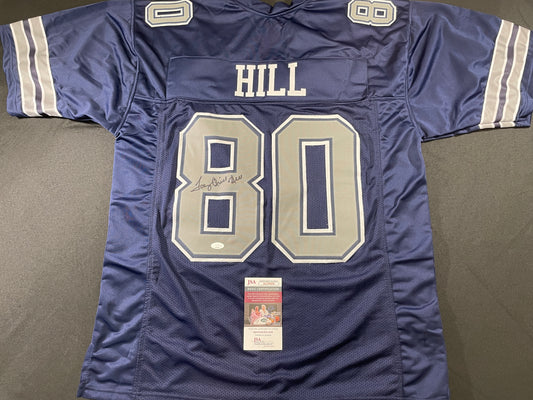 TONY HILL DALLAS COWBOYS SIGNED BLUE JERSEY size 2XL JSA COA