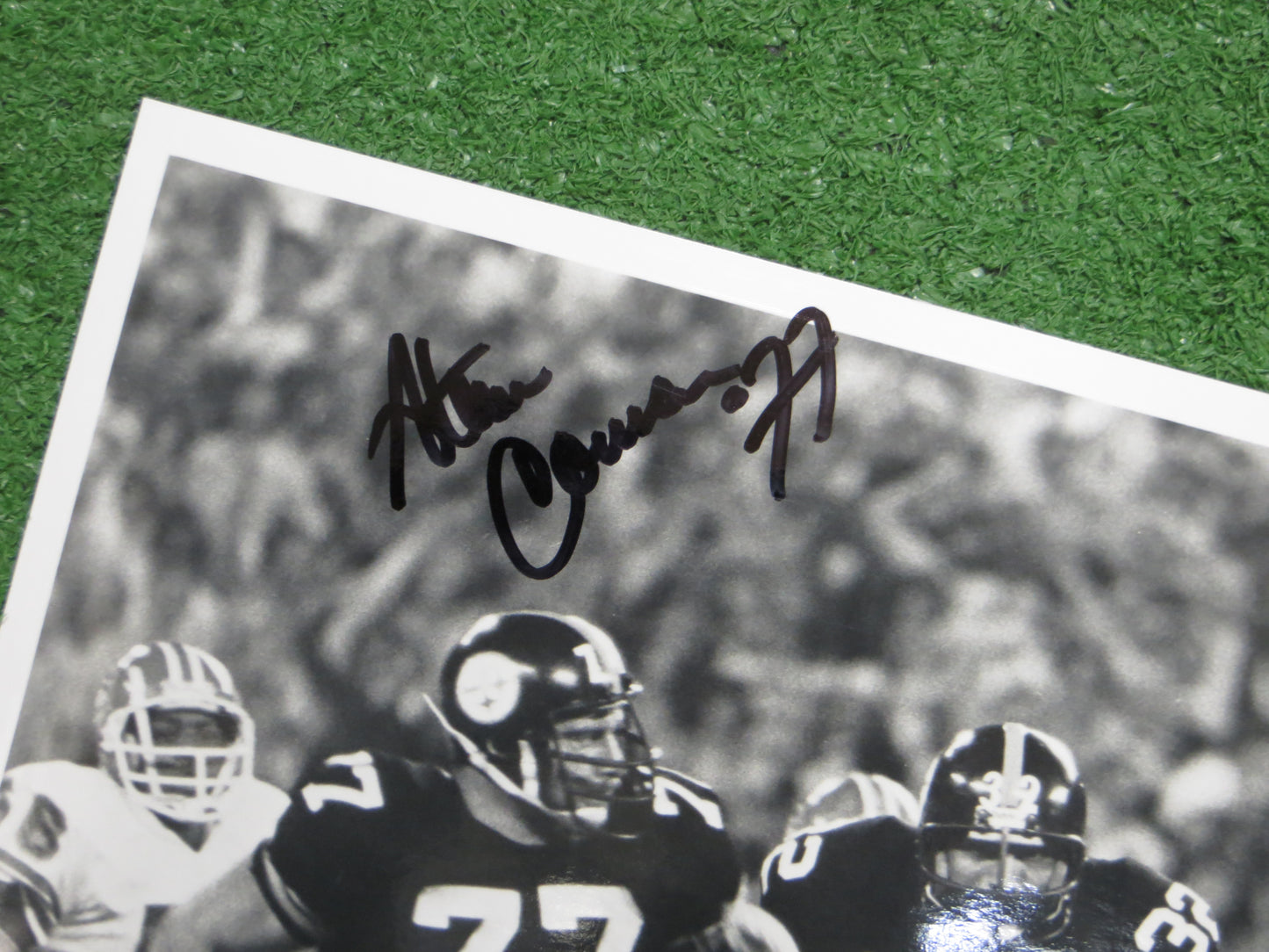 STEVE COURSON PITTSBURGH STEELERS SIGNED 8x10 B&W PHOTO JSA COA