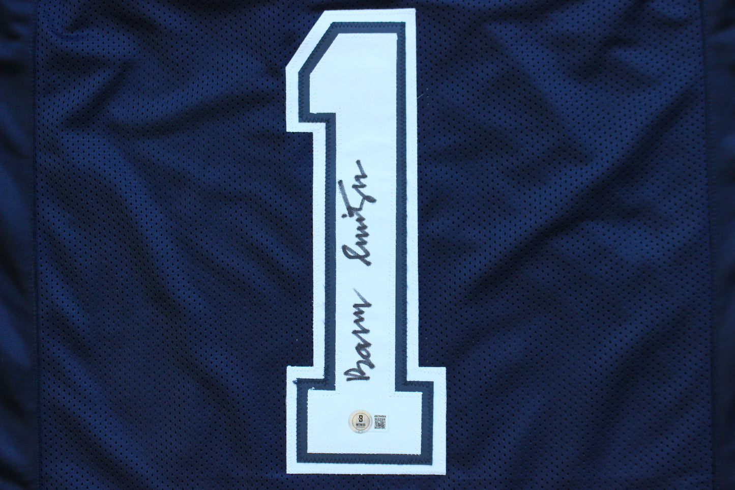 BARRY SWITZER DALLAS COWBOYS SIGNED ROAD STATS JERSEY Sooners BAS COA