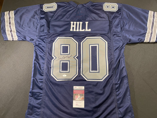 TONY HILL DALLAS COWBOYS SIGNED BLUE JERSEY size 2XL JSA COA