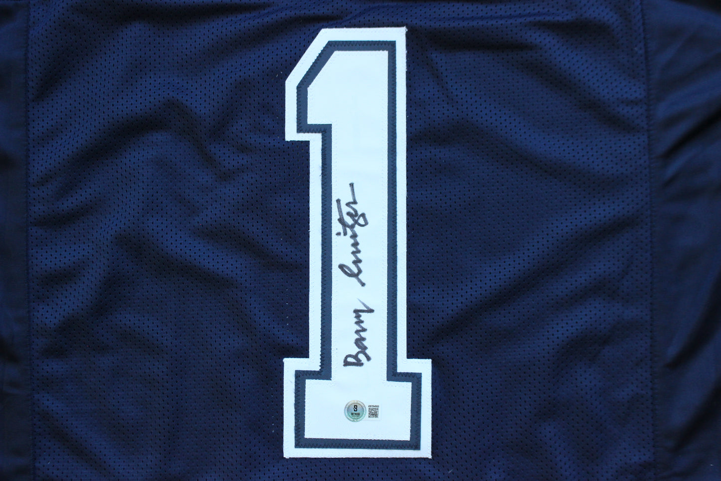BARRY SWITZER DALLAS COWBOYS SIGNED ROAD STATS JERSEY Sooners BAS COA