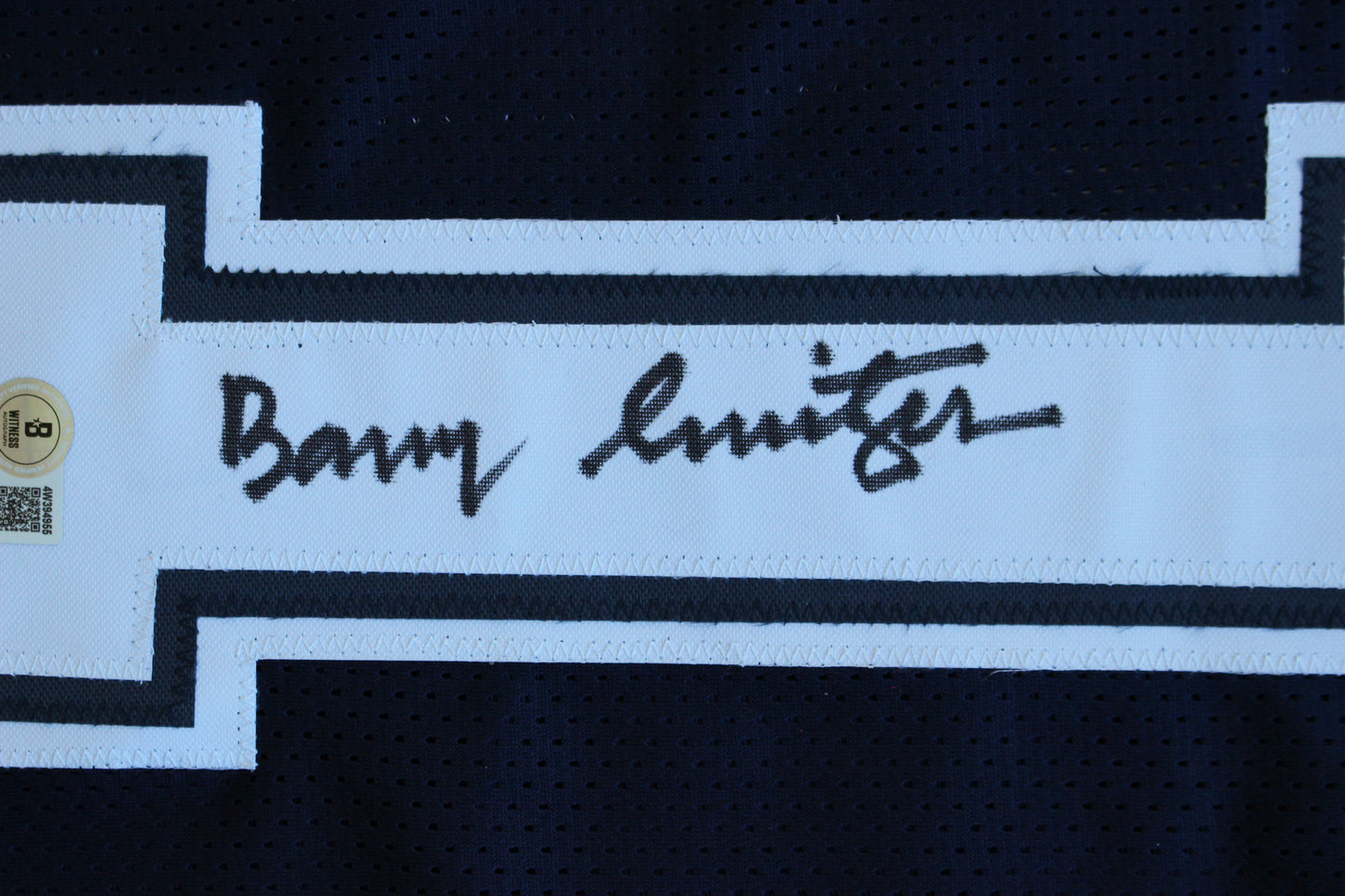 BARRY SWITZER DALLAS COWBOYS SIGNED ROAD STATS JERSEY Sooners BAS COA