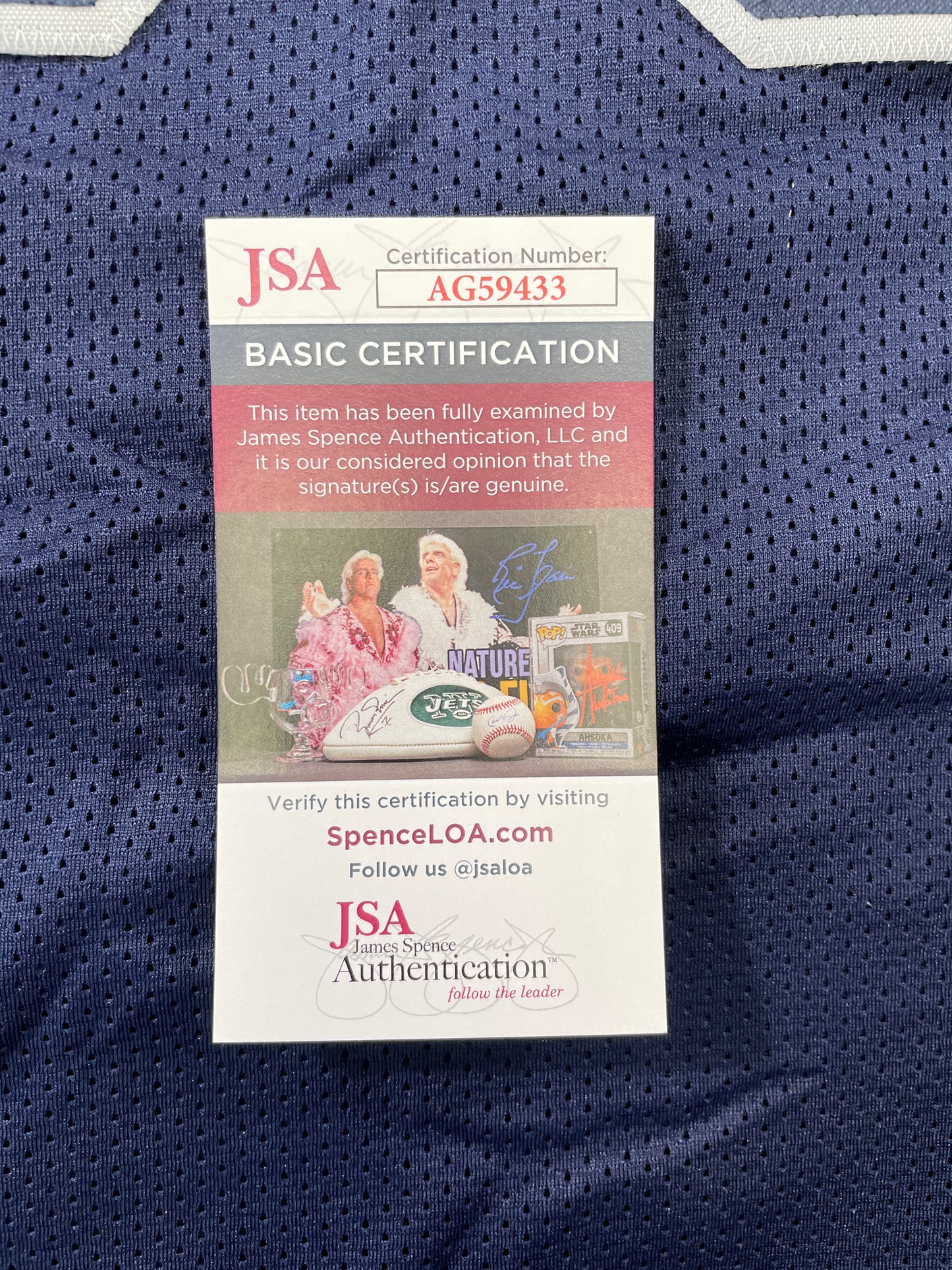 TONY HILL DALLAS COWBOYS SIGNED BLUE JERSEY w/MULTI INSC size XL JSA COA