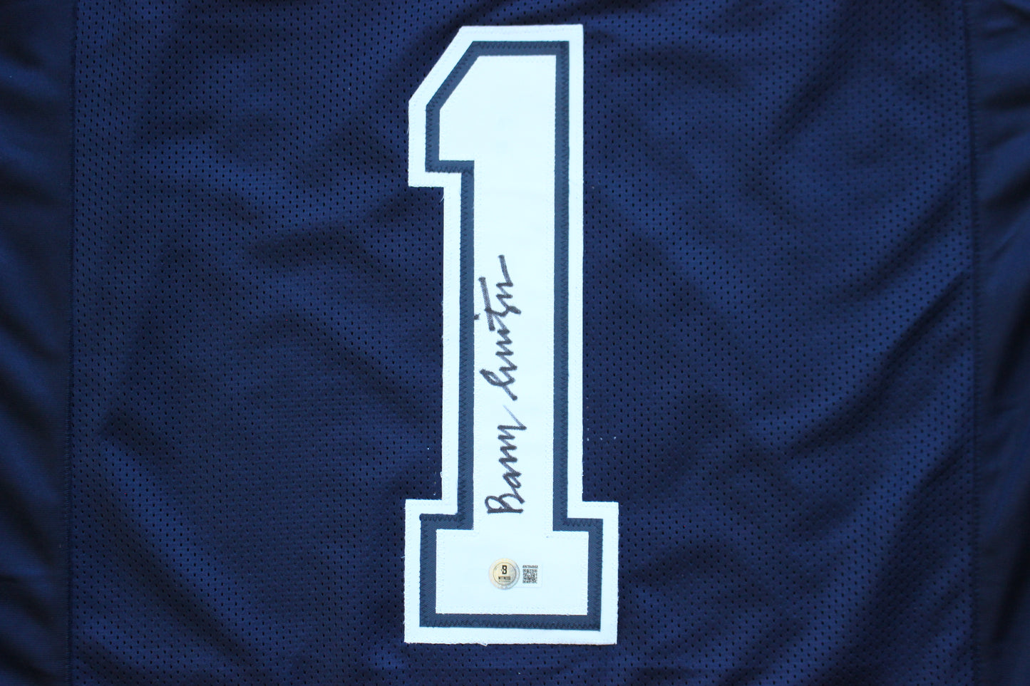 BARRY SWITZER DALLAS COWBOYS SIGNED ROAD STATS JERSEY Sooners BAS COA