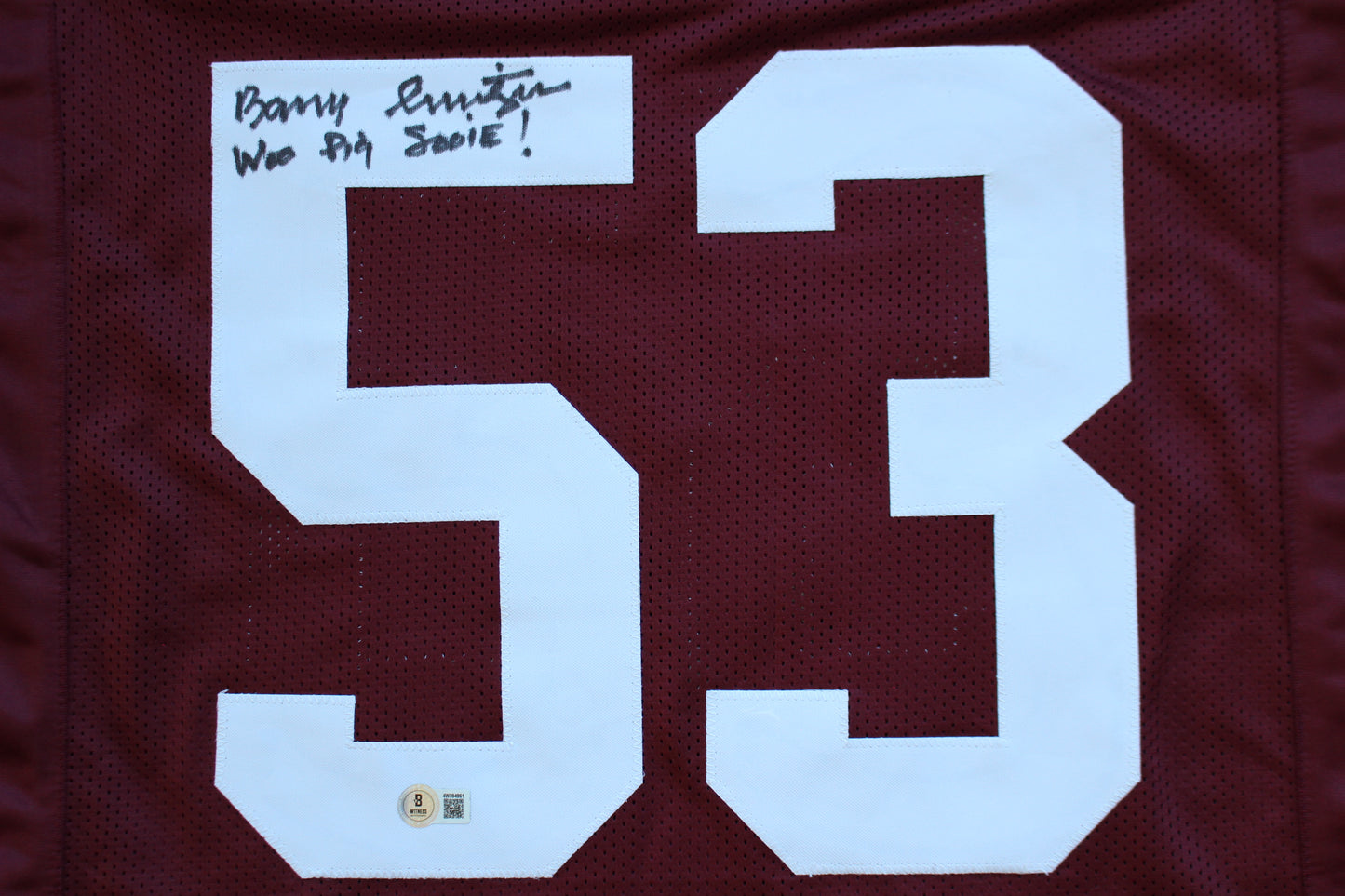BARRY SWITZER ARKANSAS RAZORBACKS SIGNED JERSEY w/WooPigSooie Sooners Cowboys BAS