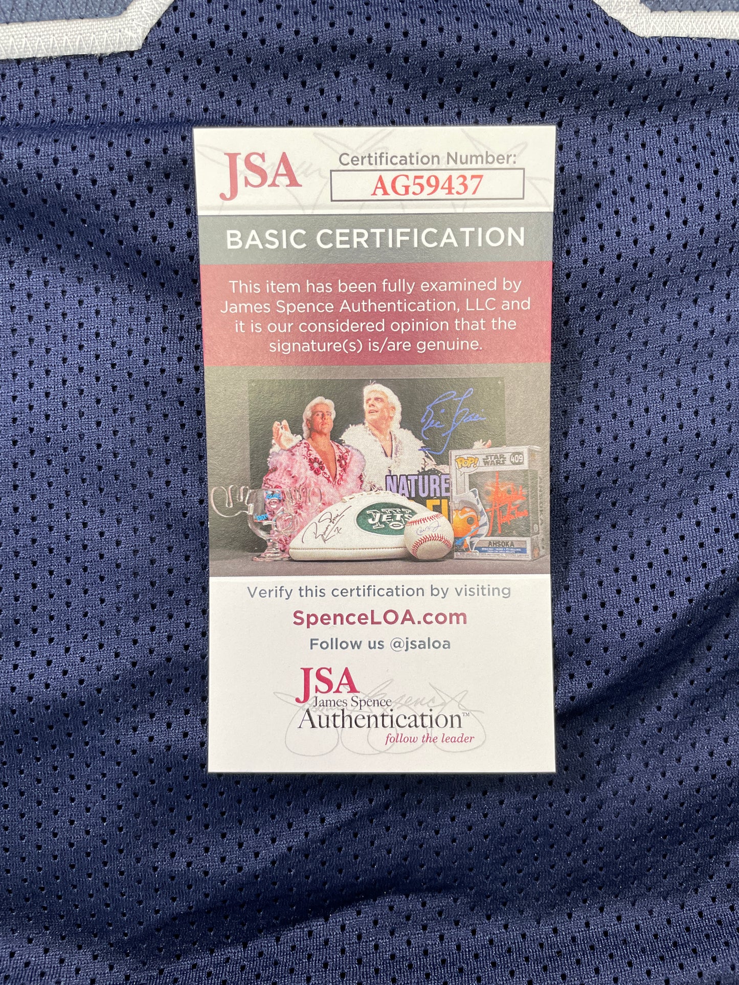 TONY HILL DALLAS COWBOYS SIGNED BLUE JERSEY w/MULTI INSC size XL JSA COA