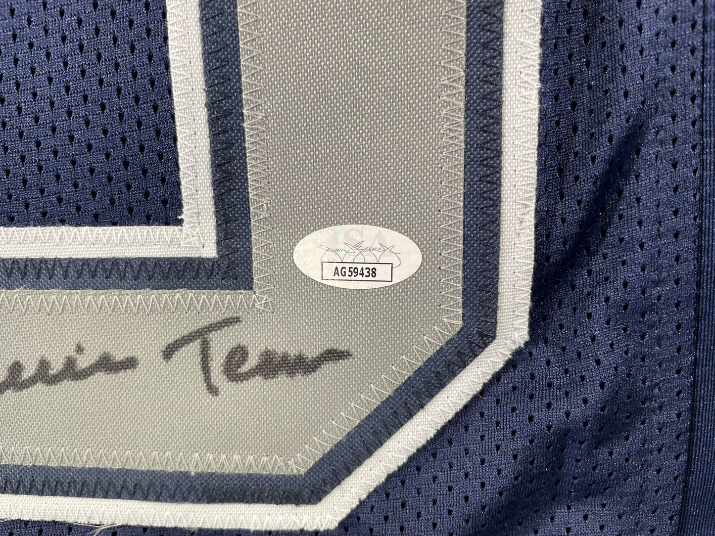 TONY HILL DALLAS COWBOYS SIGNED BLUE JERSEY w/MULTI INSC size XL JSA COA