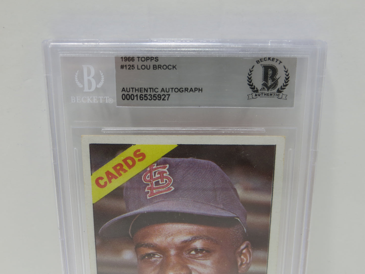 LOU BROCK SIGNED 1966 Topps BGS BAS SLAB St Louis Cardinals