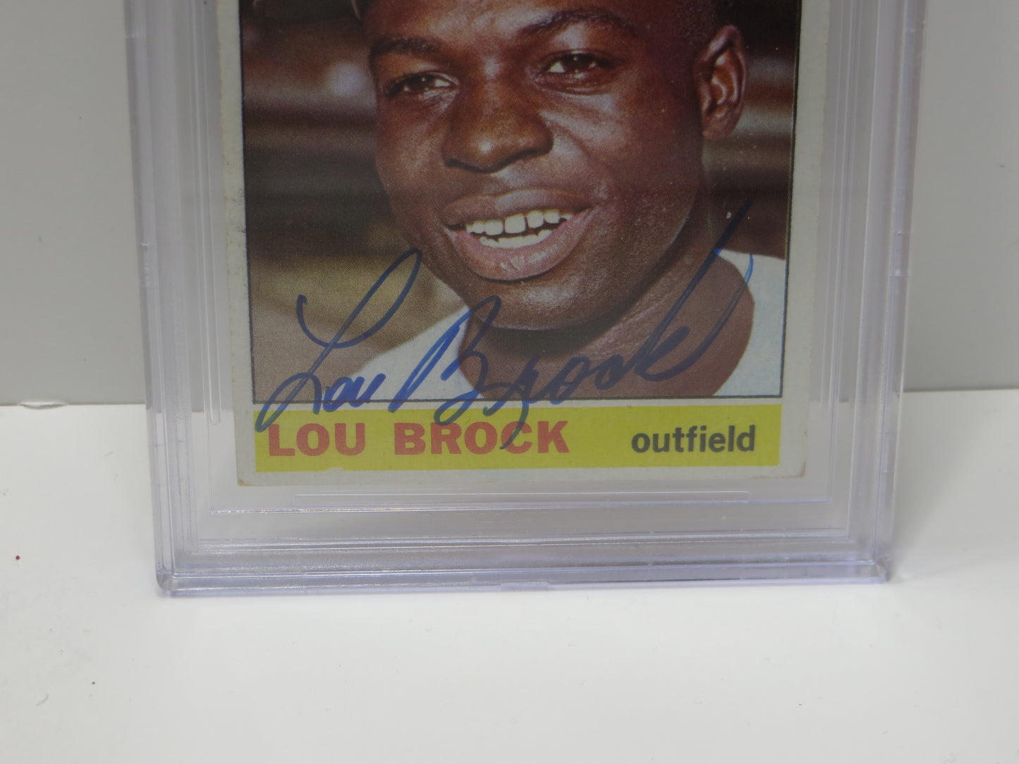 LOU BROCK SIGNED 1966 Topps BGS BAS SLAB St Louis Cardinals
