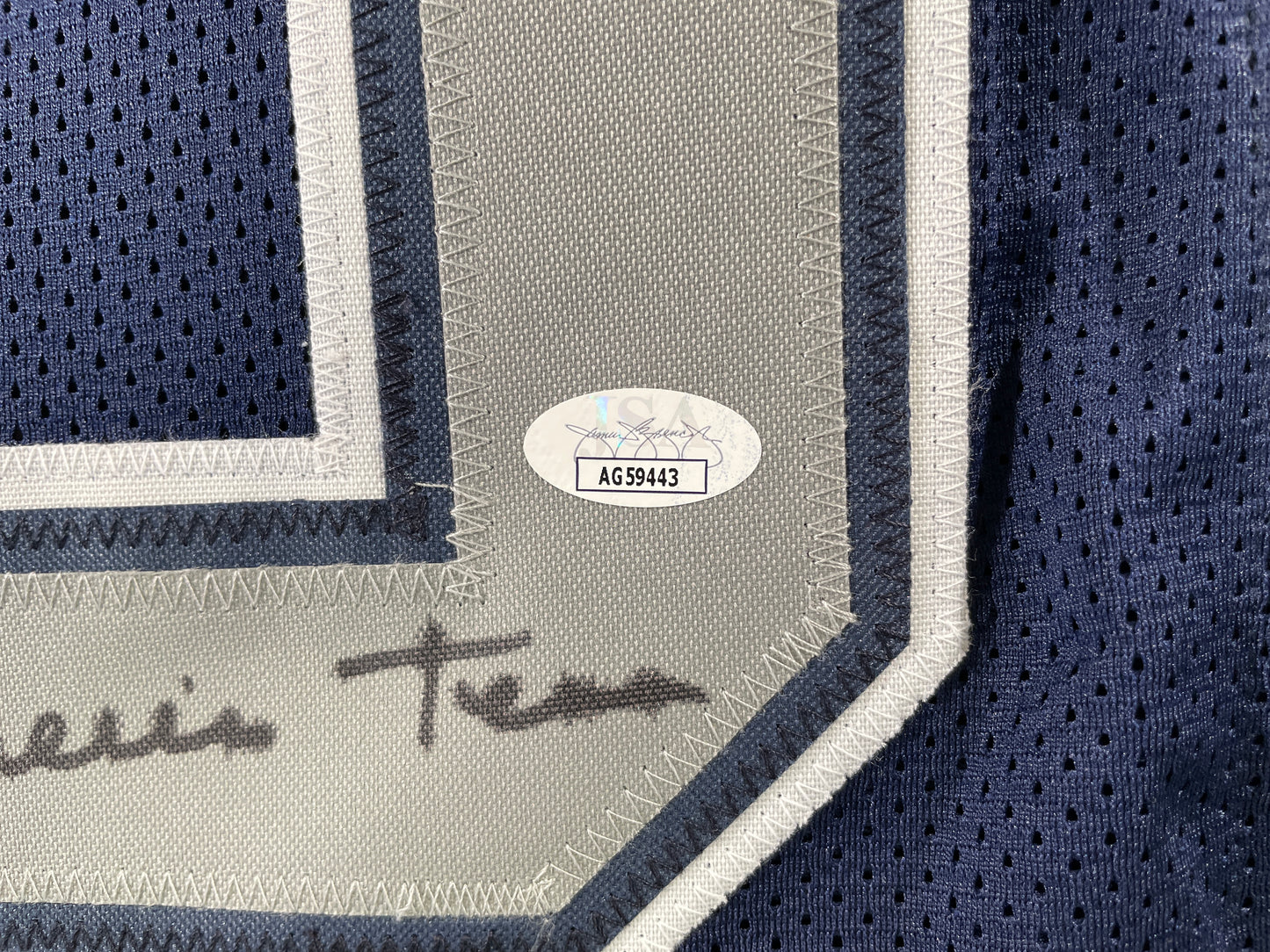 TONY HILL DALLAS COWBOYS SIGNED BLUE JERSEY w/MULTI INSC size XL JSA COA