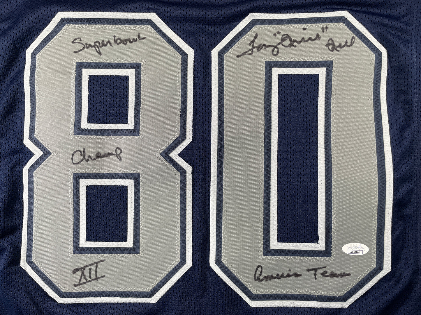 TONY HILL DALLAS COWBOYS SIGNED BLUE JERSEY w/MULTI INSC size XL JSA COA