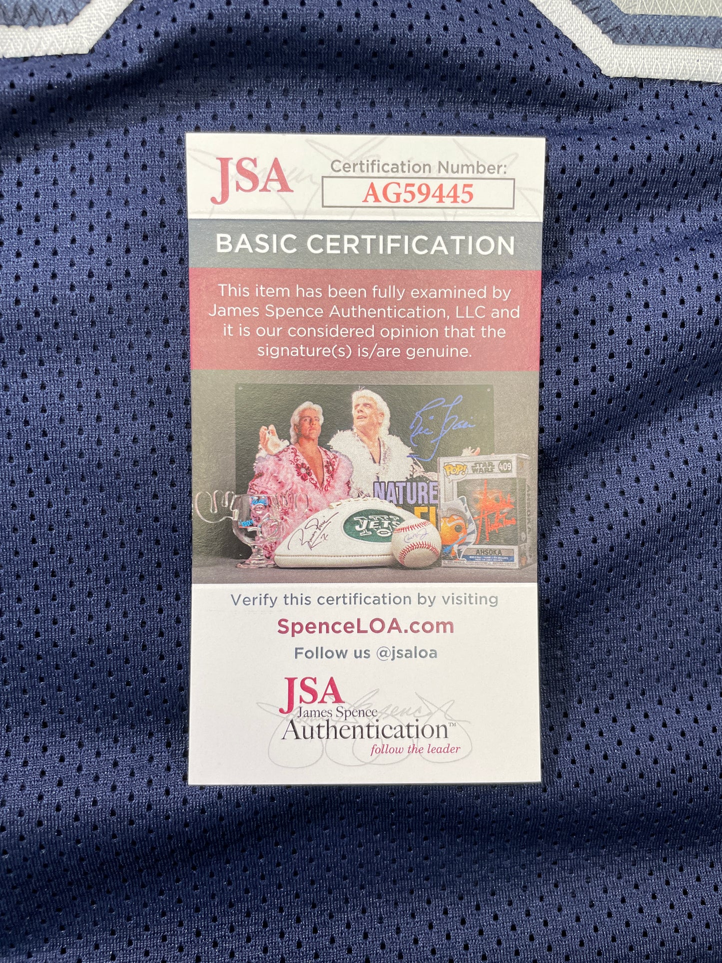 TONY HILL DALLAS COWBOYS SIGNED BLUE JERSEY w/MULTI INSC size XL JSA COA