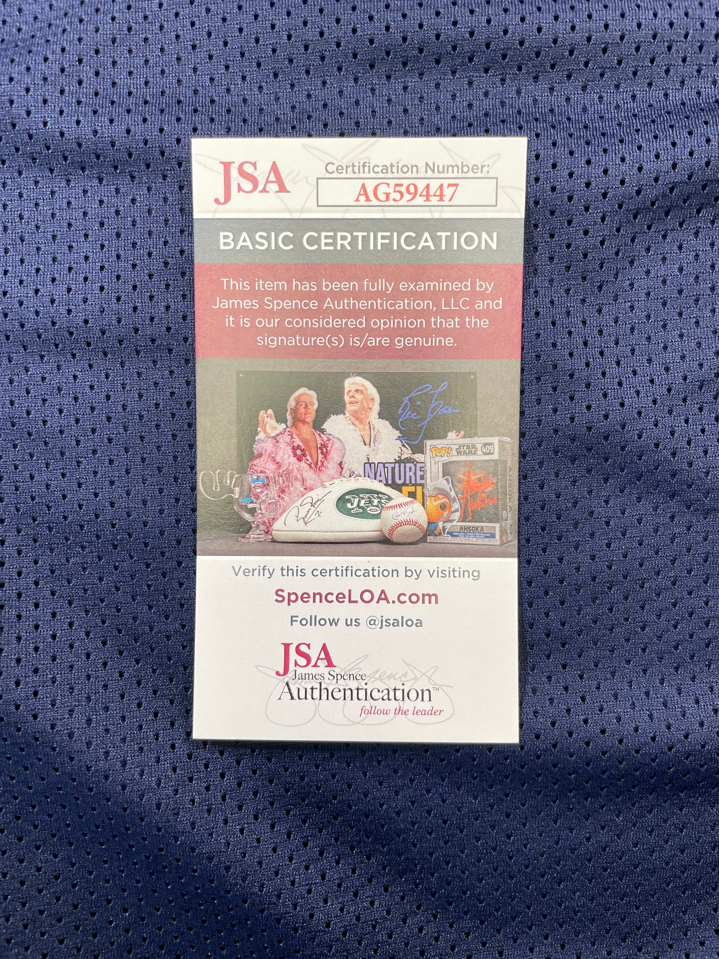 TONY HILL DALLAS COWBOYS SIGNED BLUE JERSEY w/MULTI INSC size XL JSA COA