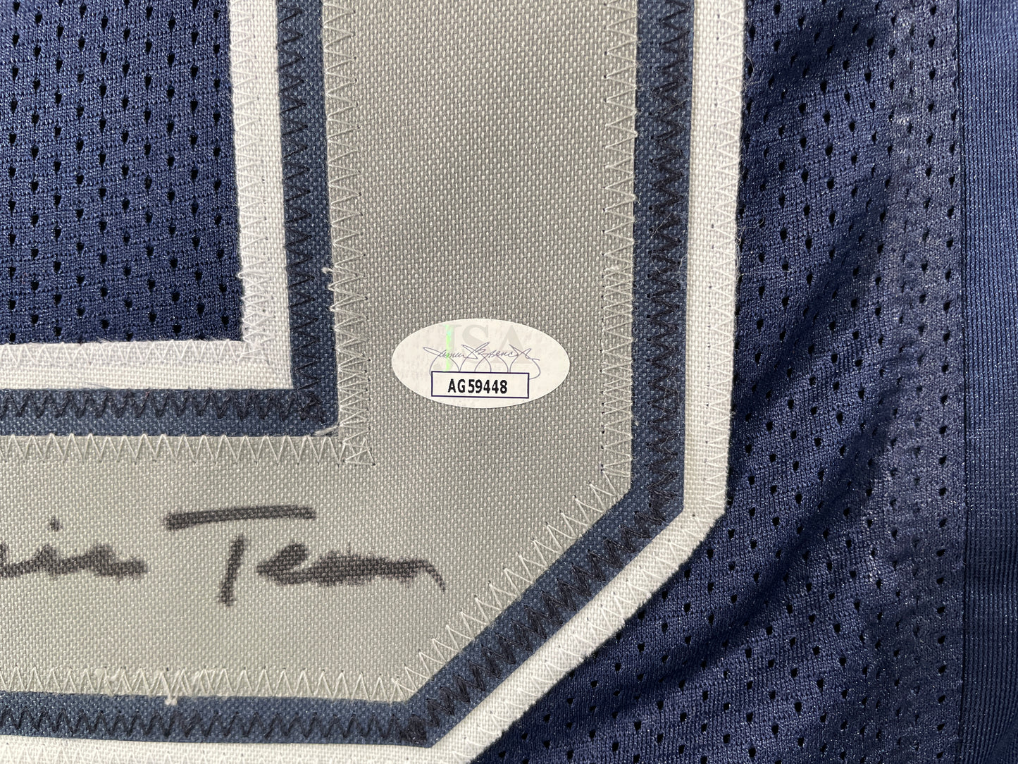 TONY HILL DALLAS COWBOYS SIGNED BLUE JERSEY w/MULTI INSC size XL JSA COA