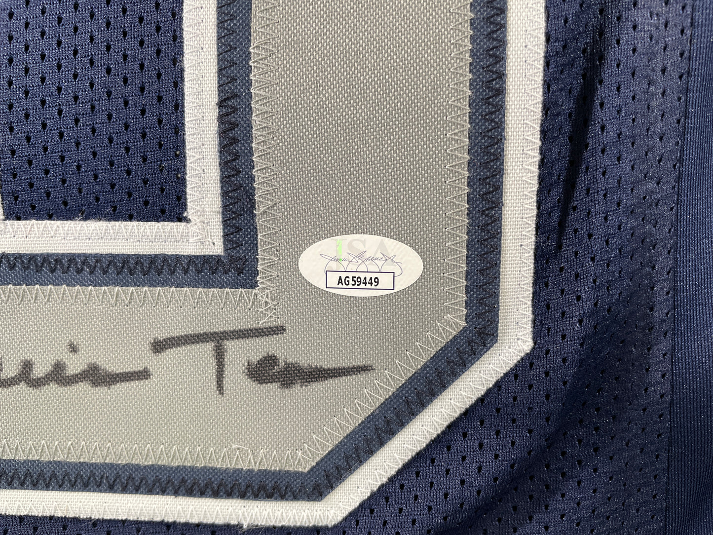 TONY HILL DALLAS COWBOYS SIGNED BLUE JERSEY w/MULTI INSC size XL JSA COA